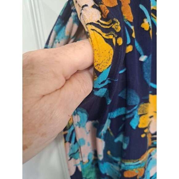 QVC D & Co Beach XL Multicolor Tropical Print Wide Leg Pull-On 27" Inseam Pants - Picture 6 of 8